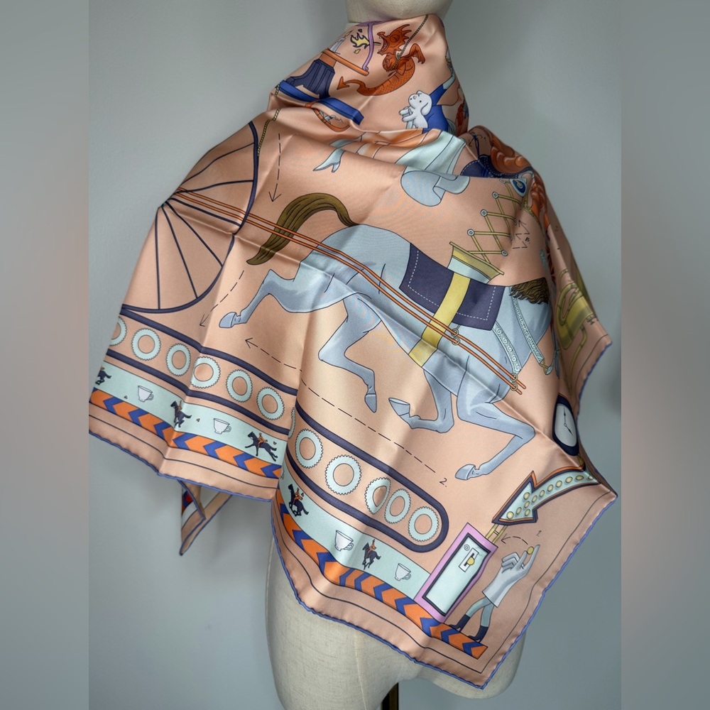 Hermès “Tea For Two” Silk Scarf 90cm | Jonathan Burton | New w/ Box Rare - Picture 7 of 12